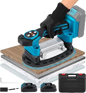 Antstone Tile Vibration Tool 220mm Suction Cup 441lbs/200kg Adsorption Handheld Tile Installation Leveling Machine Tile Vibrator Tool for Tiling Leveling Laying Max.20000r/Min 9 Speeds (Blue)