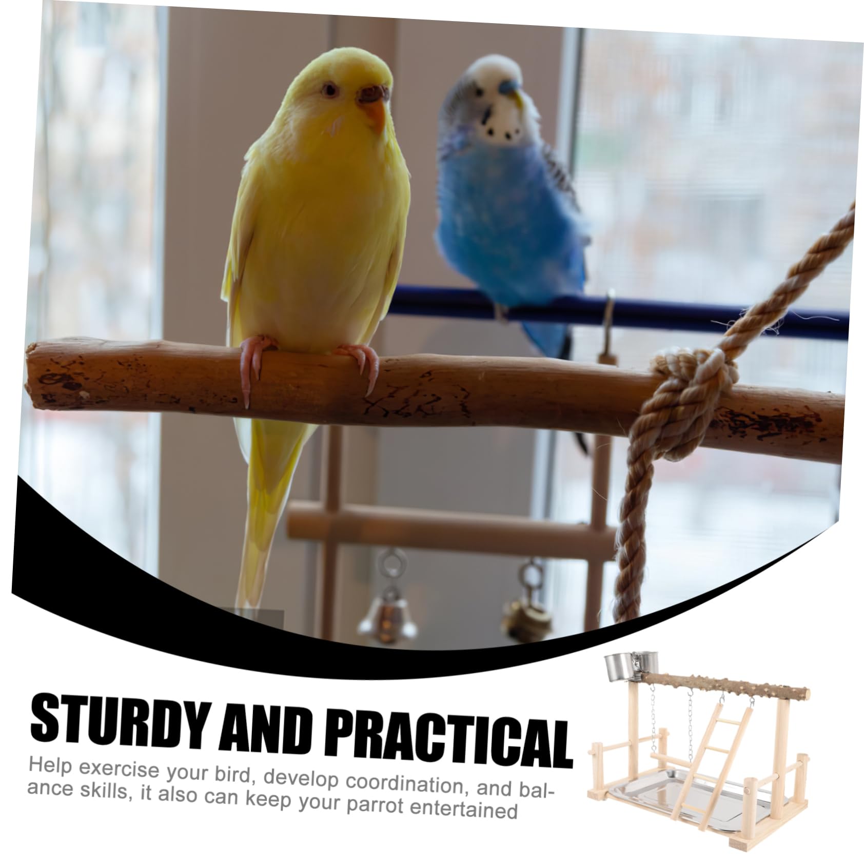 BESPORTBLE de Cómodo Entrenamiento Percha de en para Natural Madera Pájaros Antideslizante Soporte Agarre y Adecuado para Loros y Aves Domésticas Jaulas