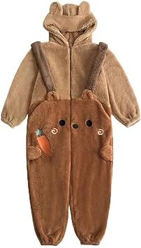 Cartoon Kigurumi Bear Onesies Flannel Hooded Onesies Adult Animal Halloween Christmas Cosplay Pajamas Cute Dress Up