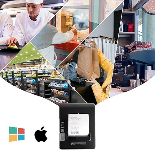 Miniatura 7 de Rongta Impresora POS RP850P, impresora térmica de recibos de 3.150 in con cortador automático, Ethernet serie USB para ESC/POS, soporte para