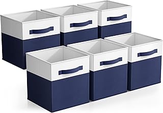 Sorbus Foldable Storage Bins – 6-Pack Fabric Storage Cubes, 11-Inch Cube Organizer Bins for Closet, Shelves, and Cubby Storage – Collapsible Cloth Storage Baskets for Home Organization