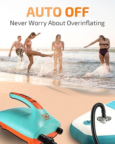 Miniatura 6 de Swonder Bomba de aire eléctrica digital de alta presión 20PSI para tabla de remo de pie  Kayak  Tienda de campaña, inflador de SUP con doble etapa