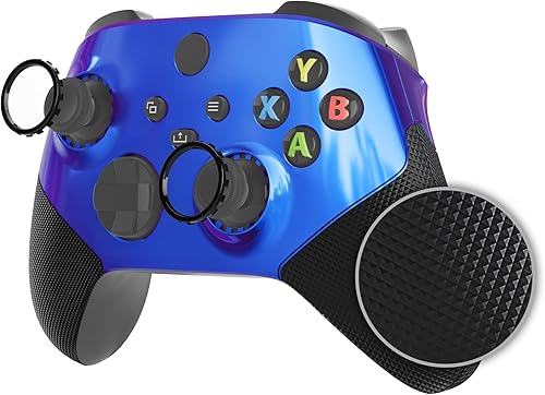 eXtremeRate ASR versión Performance - Empuñaduras laterales de goma para Xbox Series X|S, Chameleon Purple Blue Rediseñed Grip Handle Face Plate