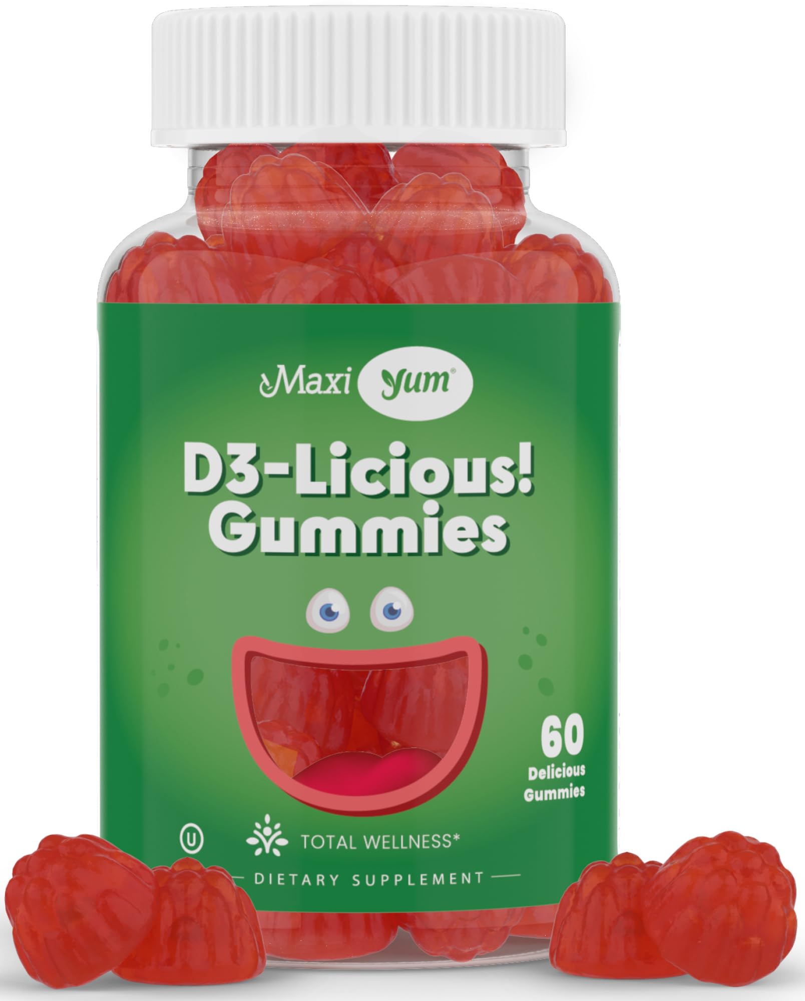 Maxi Health Kosher Vitamin D Gummies 1000 IU (25 mcg) - Vegan, Gluten-Free - Supports Bone, Teeth, Immune Health - for Adults & Kids - Promotes Calcium Absorption - Kosher Gummies for Women & Men