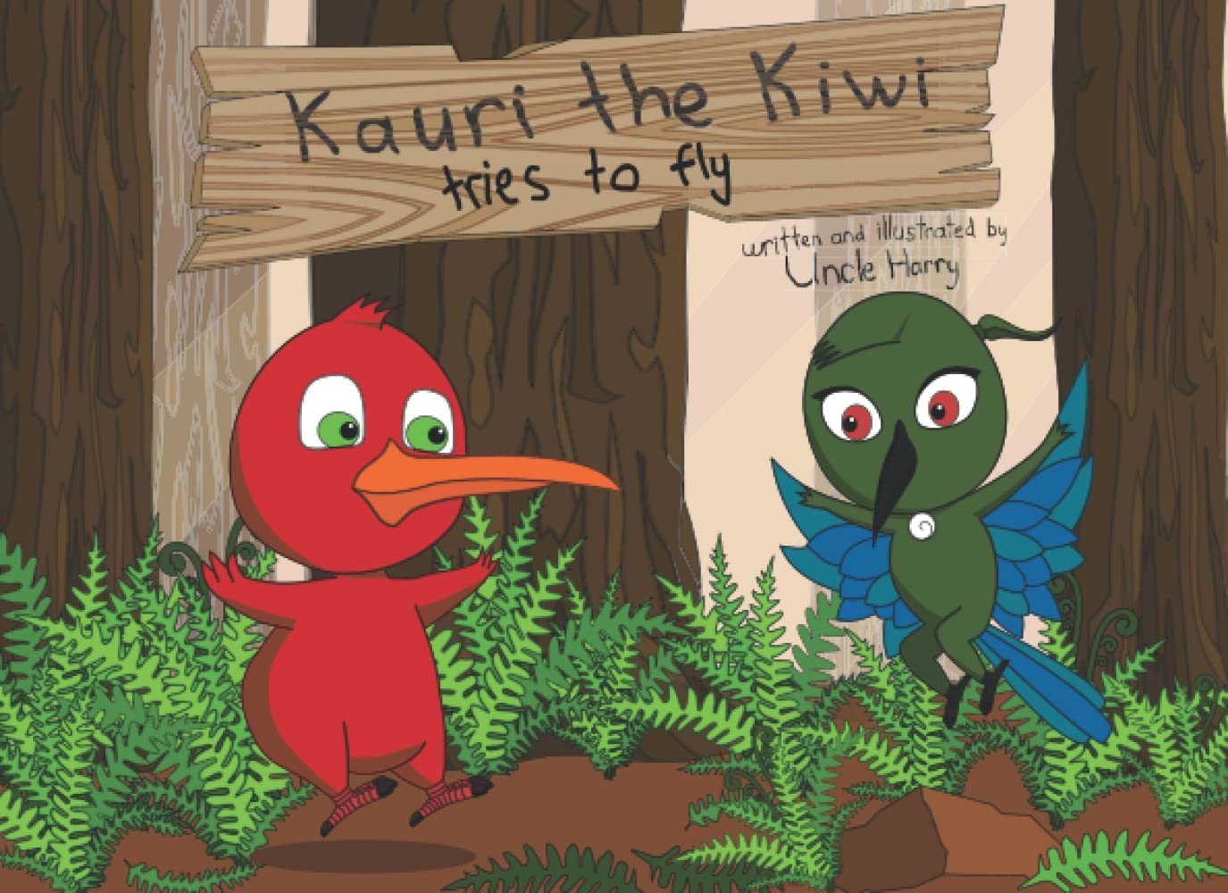 Kauri the Kiwi tries to fly