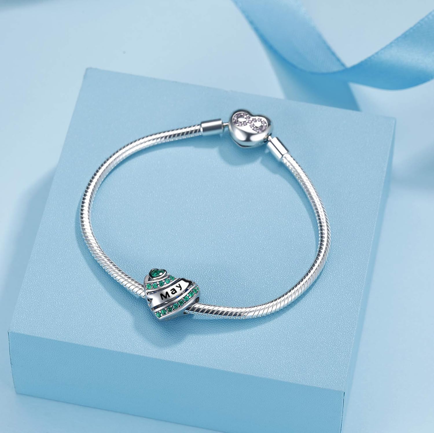 Birthstone Heart Charms for Charms Bracelet-925 Sterling Silver Love Heart Bead Charms for Bracelets and Necklaces, Birthday Gifts for Women. - Image 6