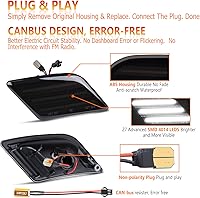 Vista 6 de POPMOTORZ Conjunto de luces de señal intermitente de lente blanca para parachoques delantero completo LED, kit de lámparas de marcador lateral