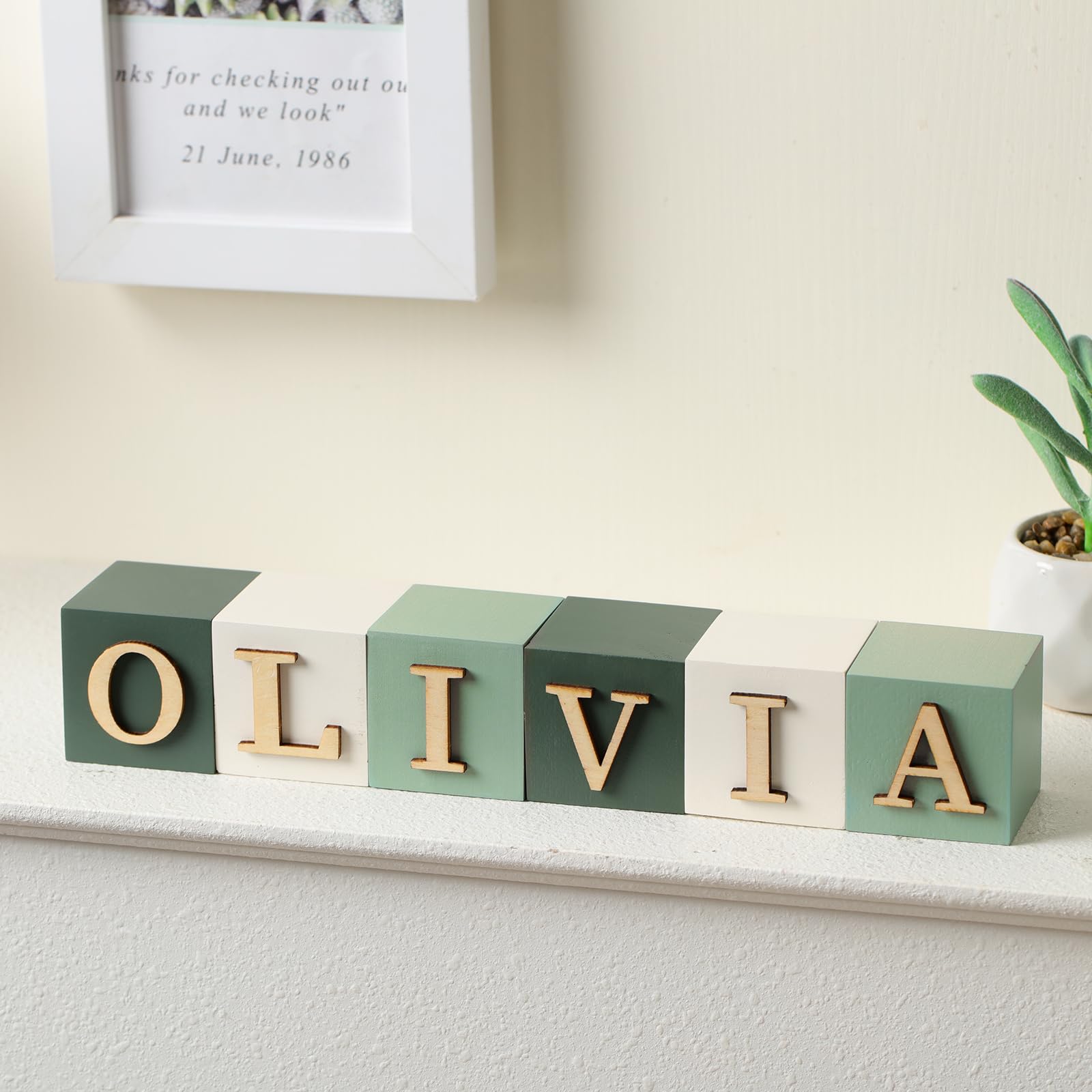 Snapklik.com : Kigley 8 Pcs Custom Wooden Name Sign 8 Letter Blocks And ...
