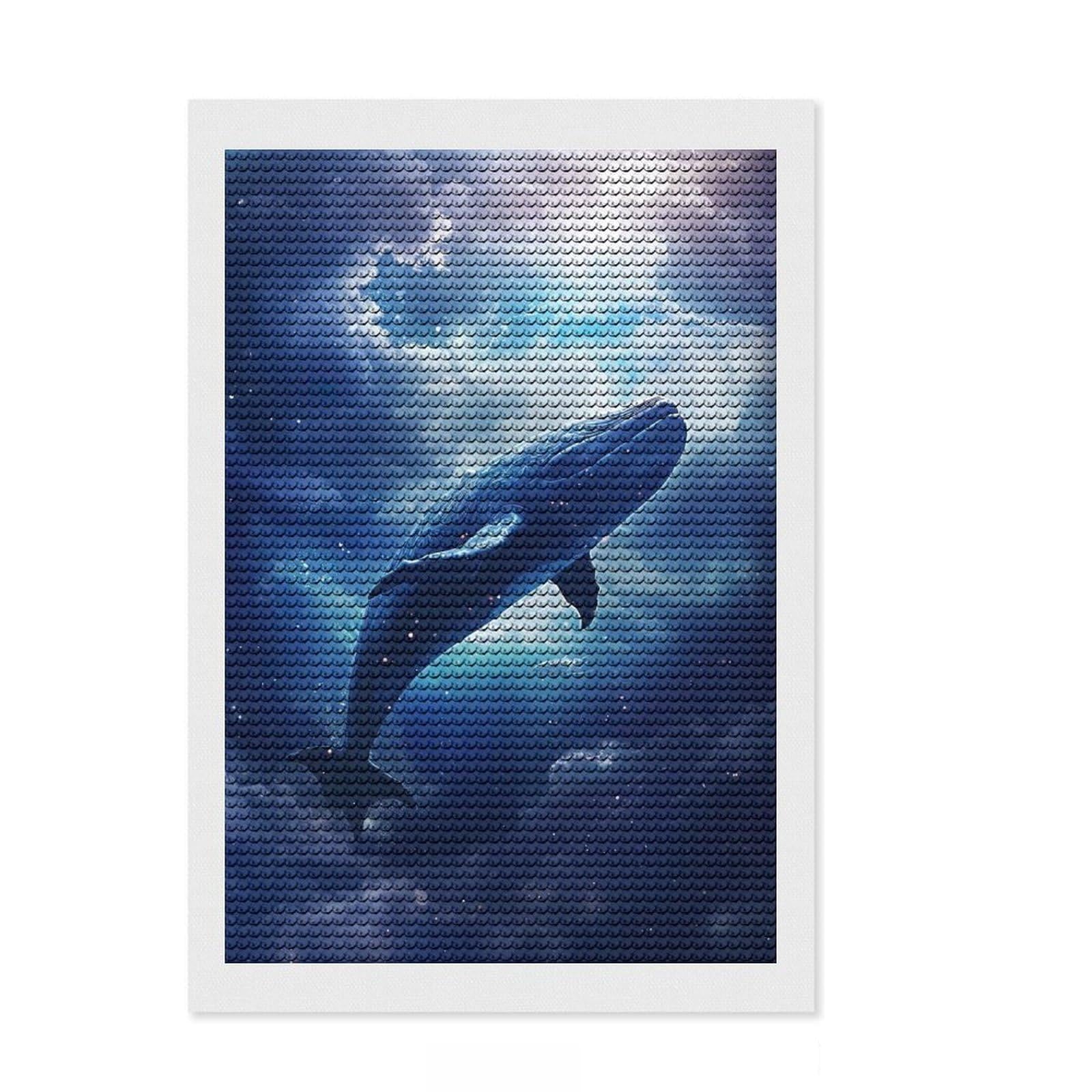 Junmoney Majestic Leviathan Diamond Style Art Kit 8"x12", Farmhouse Decor, Relaxing DIY, with Tool Kit, Thoughtful Present, DIY
