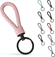 Vista 13 de SERASAR Leather Keychain [Strong] - with Additional Stainless Steel Key Ring for Small Keys - with Gift Box Rojo