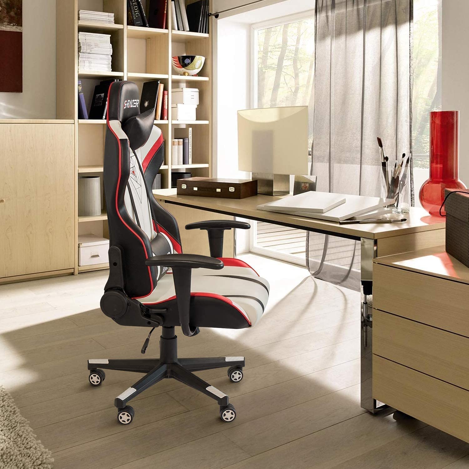 Homall Gaming Chair Racing Office High Back PU Leather Chair Computer