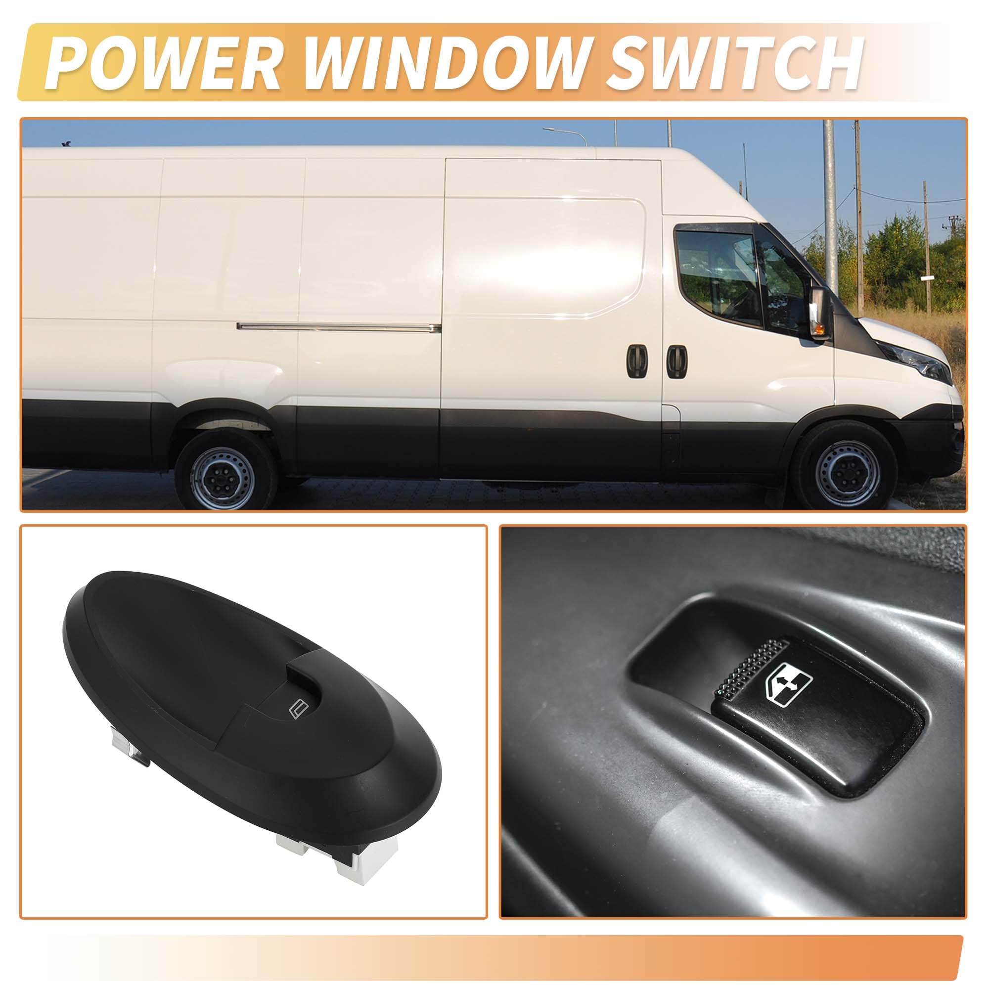 A ABSOPRO Interrupteur De Vitre Électrique Pour Iveco Daily 1999-2006 1pc | Couleur: Noir, Gris, Matériel: Plastique, Métal, Emplacement: Côté Passager Avant Droit, Fonction: Contrôle De La Vitre