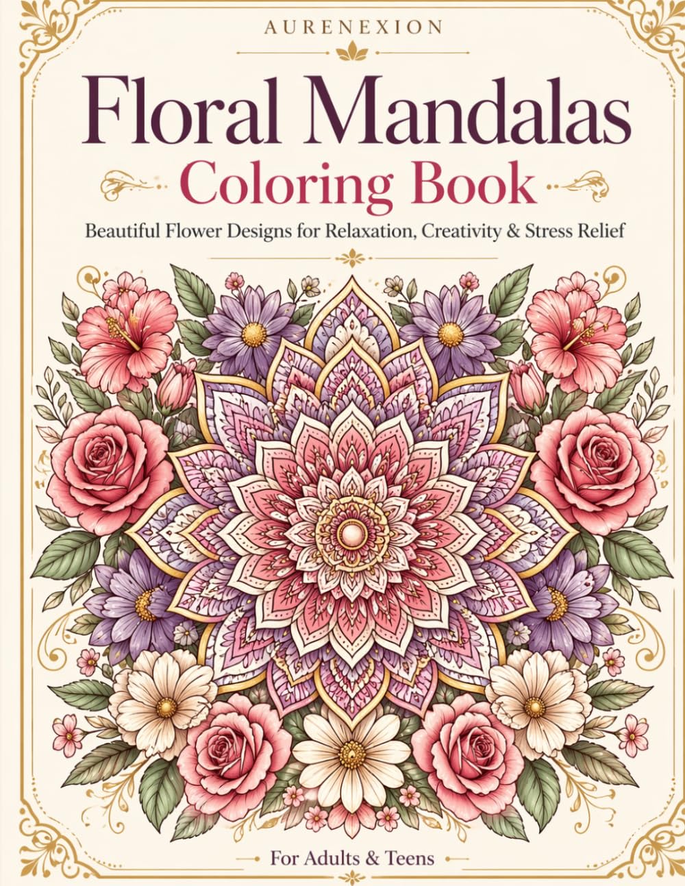 Floral Mandalas Coloring Book: Beautiful Flower Designs for Relaxation & Stress Relief