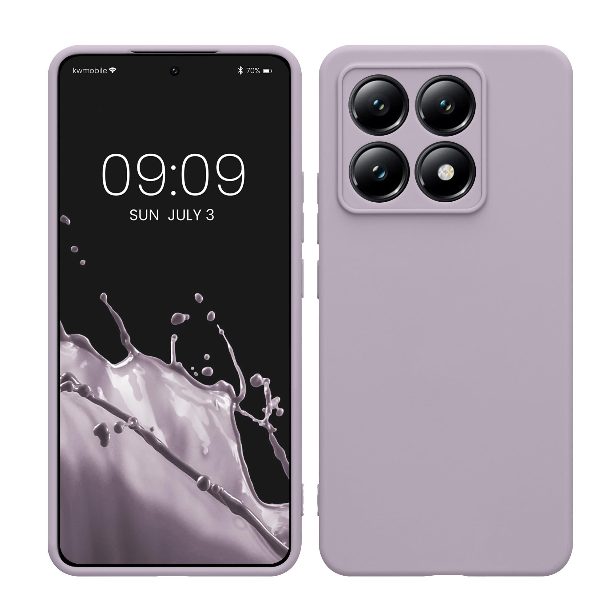 kwmobile Carcasa Compatible con Xiaomi Redmi Note 14 Pro 5G / Poco X7 Funda - Funda Ultrafina de TPU con Bordes elevados - Lavanda Metalizado — view 196