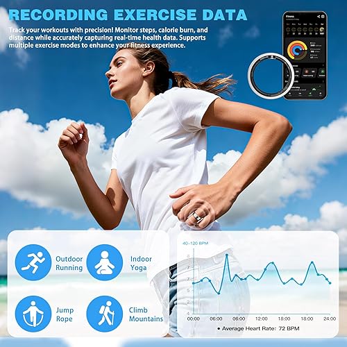 Miniatura 4 de Anillo inteligente para mujeres y hombres, rastreador de actividad, SpO2, monitor de frecuencia cardíaca, monitoreo del sueño, anillo de fitness