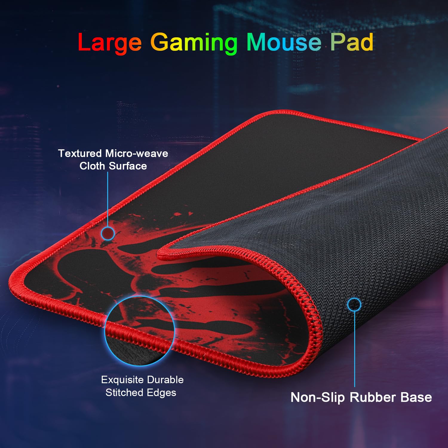 Set tastiera e mouse da gioco con cuffie, QWERTZ DE, tastiera illuminata RGB, mouse da gioco a LED, 4 colori, cuffie over-ear, grande tappetino per mouse, cavo USB per PC Mac PS5 Xbox