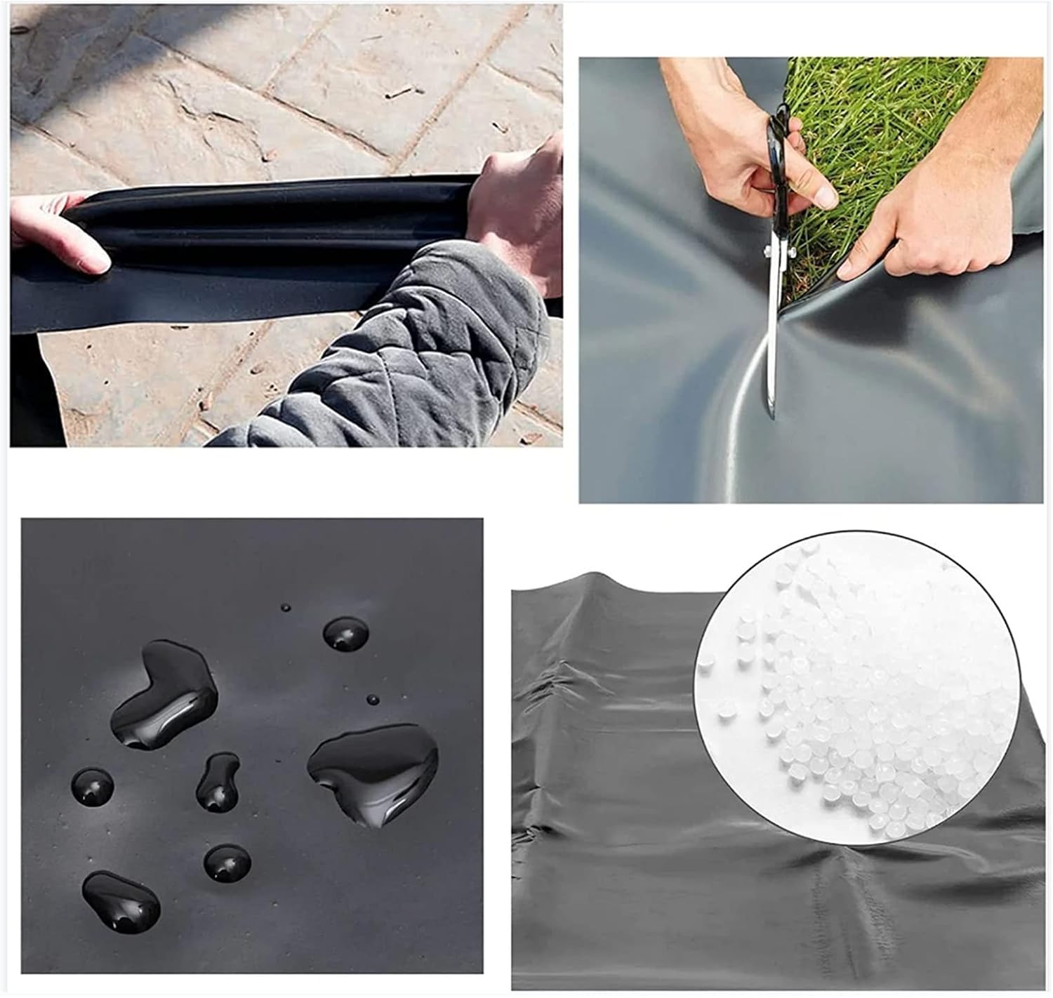 HDEP 6x6m Pond Liners - Durable Garden Bed Liners & Pool Membrane Film for Fish Ponds, Fountains, Waterfalls, and Water Features - Heavy Duty Waterproof Protection