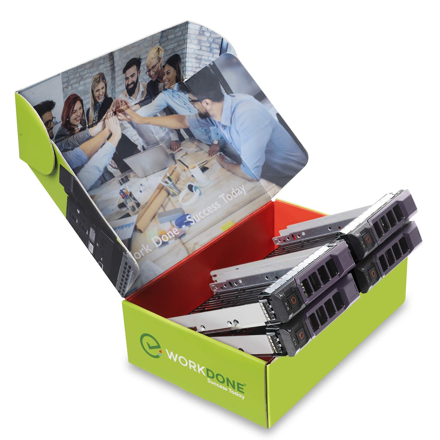 WORKDONE Pack 4u. - Plateau Caddy HDD 3.5" - Compatibles avec Les serveurs Dell PowerEdge - Manuel Installation Détaillée - Autocollants Partie Avant - Tournevis