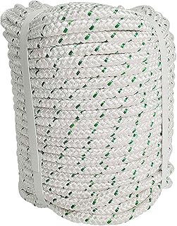 LABLT 3/8 in Double Braid Polyester Arborist Rigging Rope 200 FT High Strength Rope Sling Multipurpose Bull Rope for Swings Arborist Gardening Marine