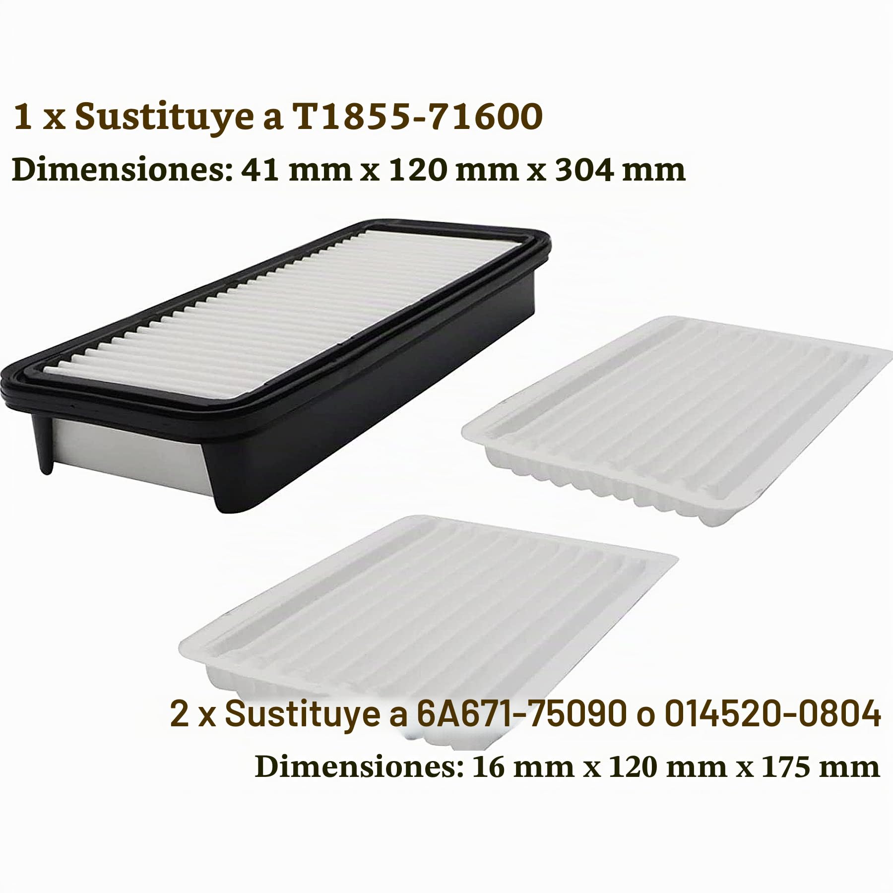 Kit de filtro de aire de cabina para tractor Kubota T1855-71600 6A671-75090 | 014520-0804