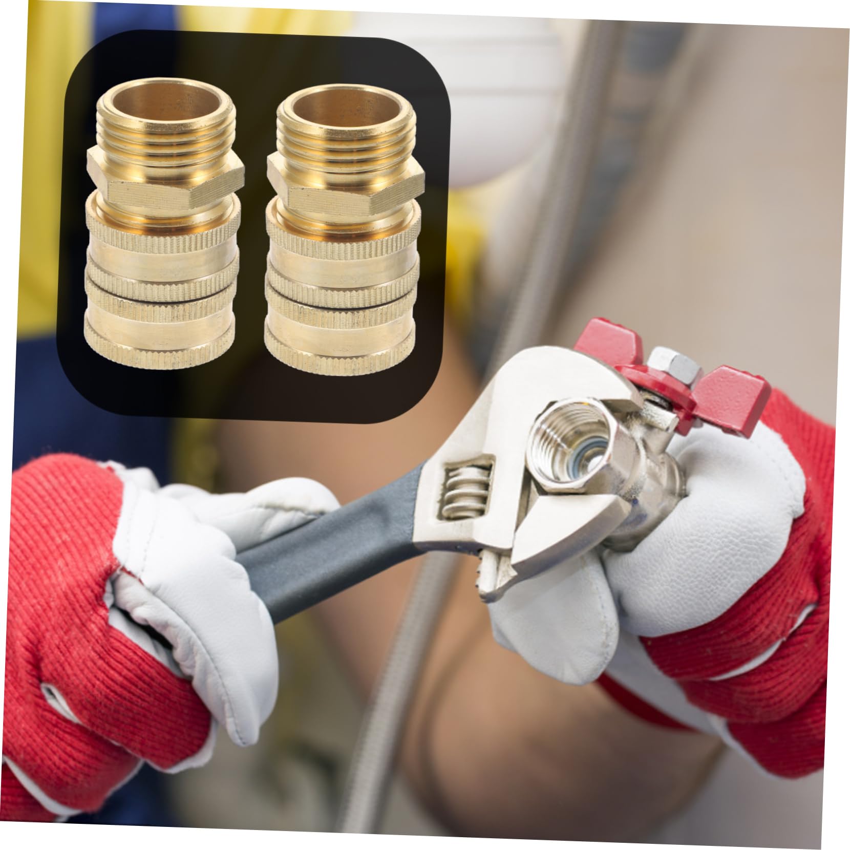 TOYANDONA 2 Series Conector De Grifo Conectores Reparar Masculino Adaptador De Acoplador De Manguera De Jardín Convertidor De Adaptador De Manguera Latón Dorado 2 Pares*2