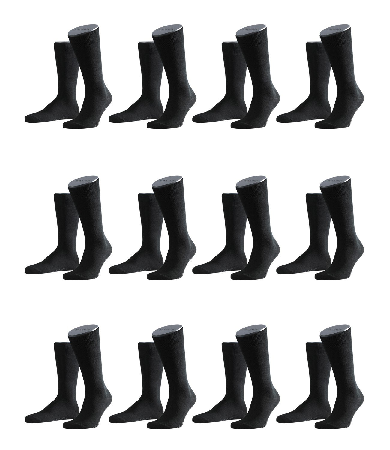 Falke Men's Family Socks 14645 12 Pack - Black (3000), 43/46