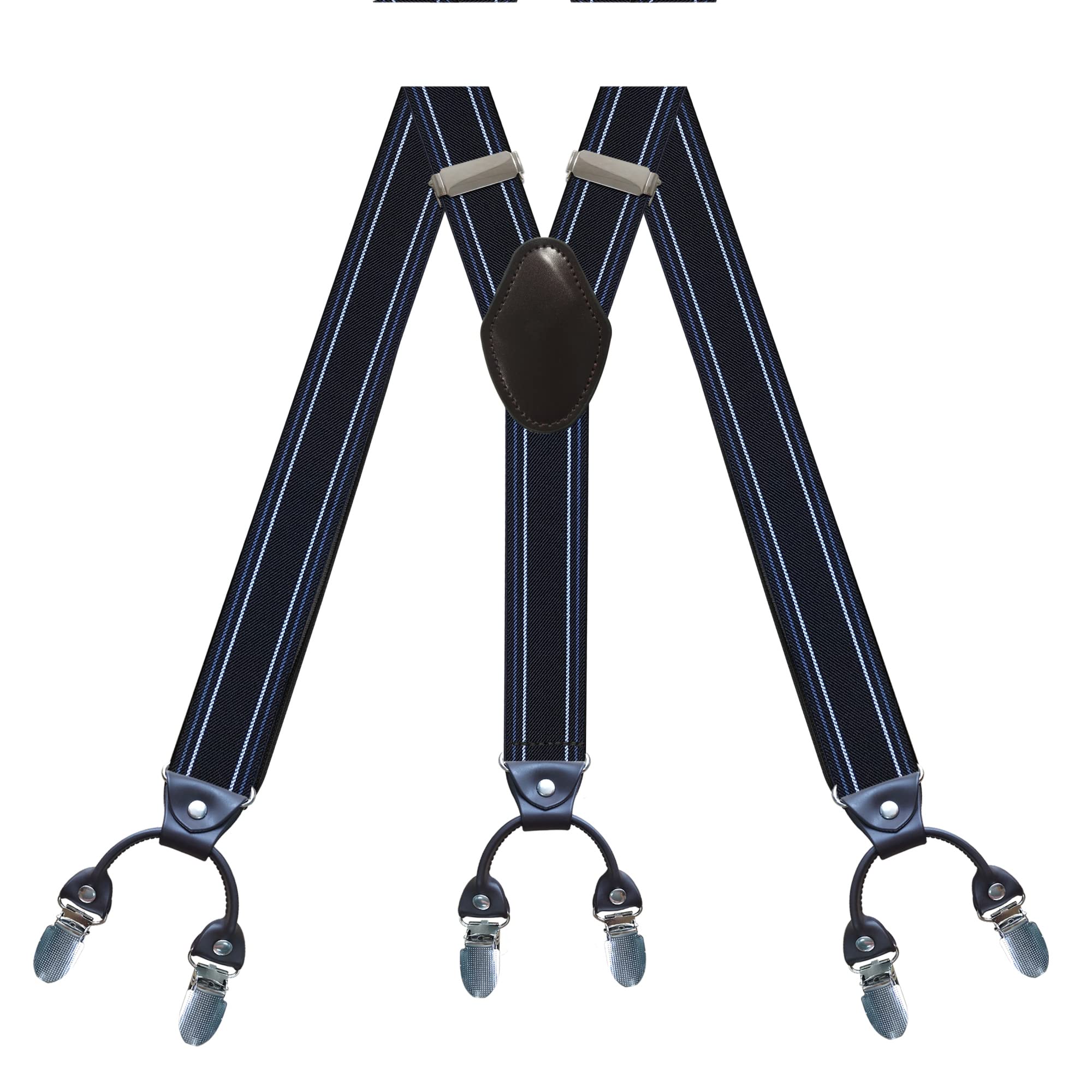 Bretelle da Uomo, Bretelle da Uomo, Regolabili, Elastiche, a Forma di Y, Larghe, 1,4 Pollici, a Righe(C Type)