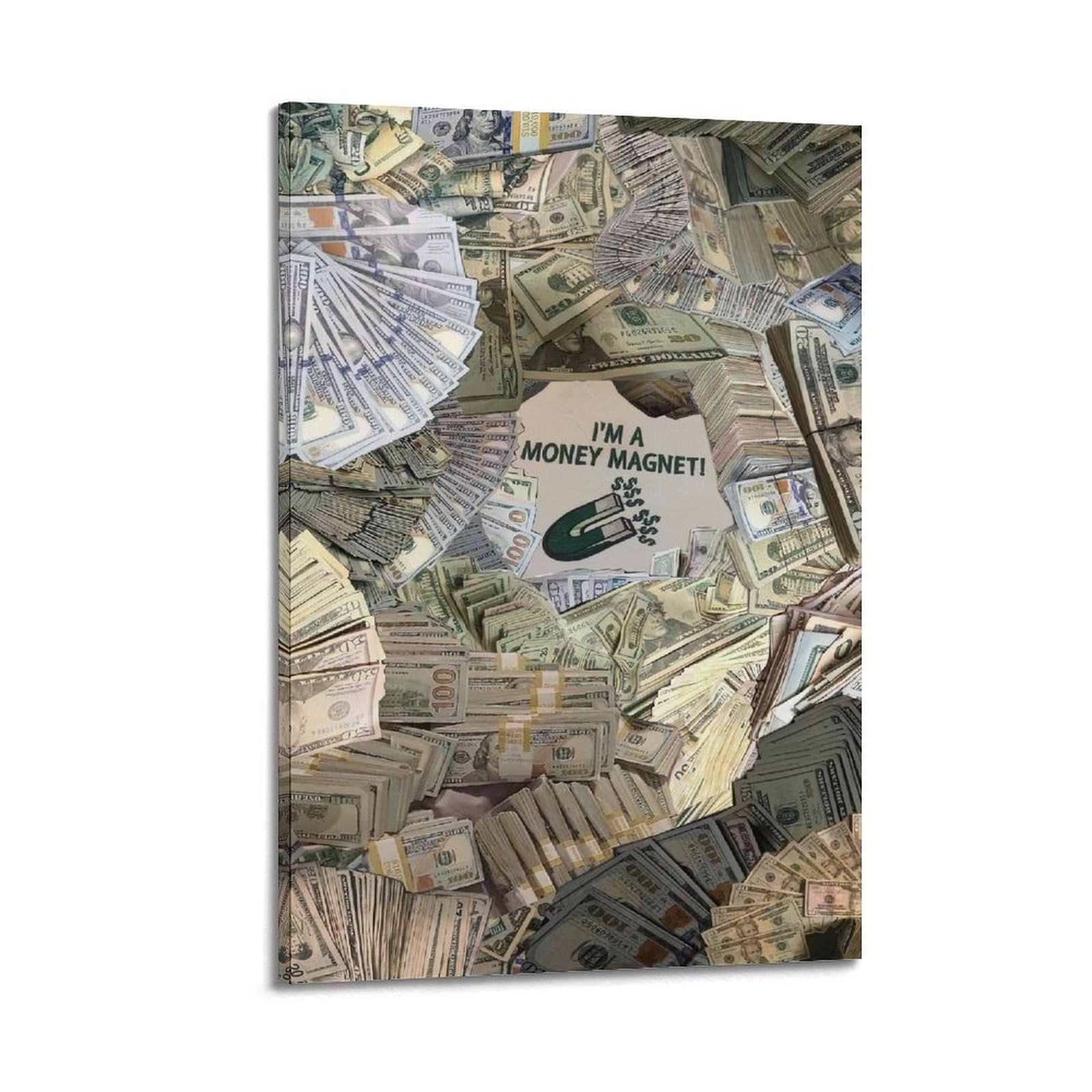 OKAHYS Vintage Inspirational Poster I Am A Money Magnet Artwork Decorative Painting Canvas Wall Artworks Picture 08x12inch(20x30cm)