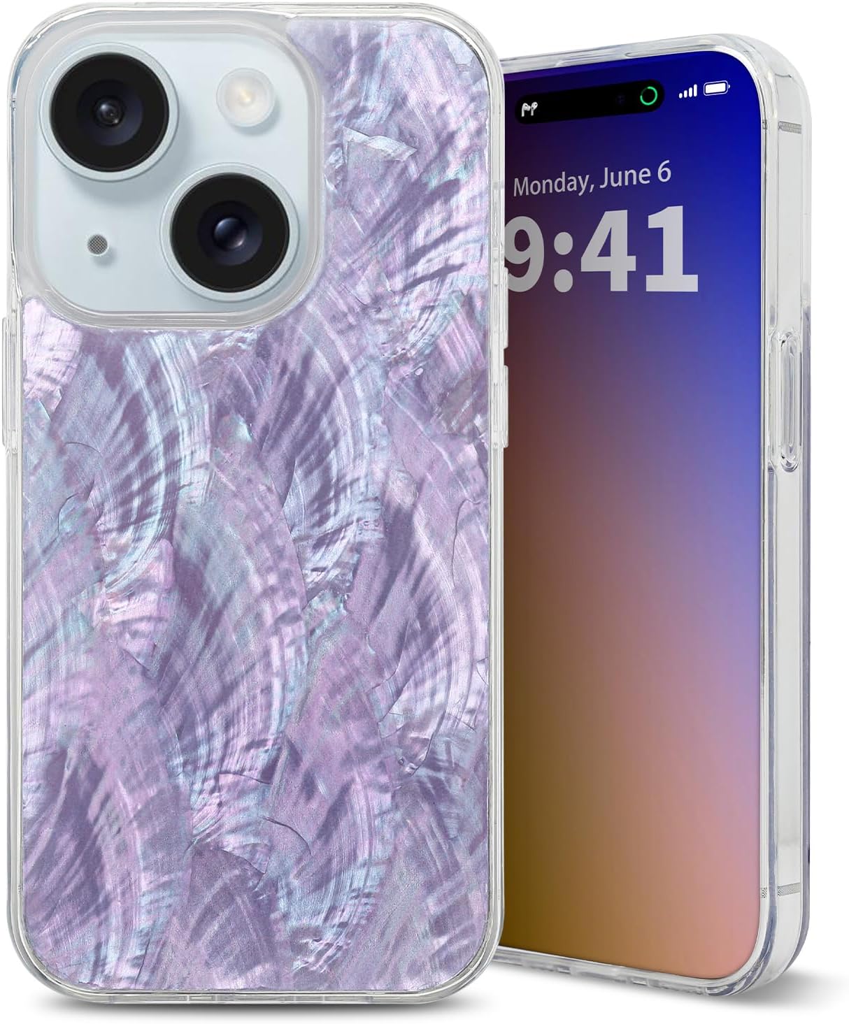 for iPhone 14 Pro Max Case Made with Unique Genuine Seashell, Durable | Stunning Gorgeous | Drop Protection | Luxury Aesthetic Cover. (Beige)