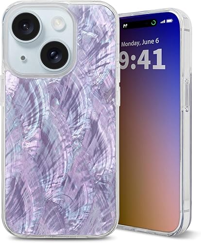 Miniatura 11 de Funda para iPhone 15 Pro fabricada con concha marina genuina única, duradera, impresionante hermosa, protección contra caídas, funda estética de