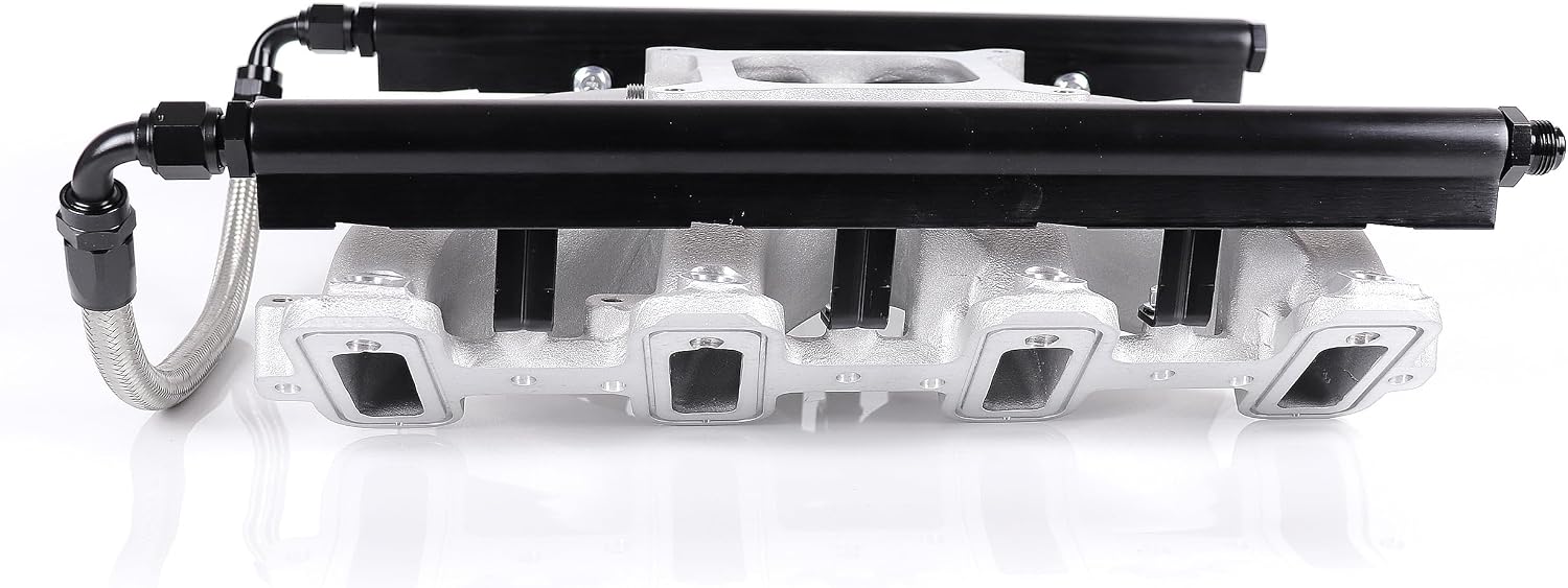 300-137 Single Plane Mid-Rise Intake Manifold & Fuel Rail Assembly kit Cathedral Port LS1 Compatible with Chevy GM LS1 LS2 LS6 4.8L 5.3L 5.7L 6.0L V8 Engine Multi Finish (LS1Silver)