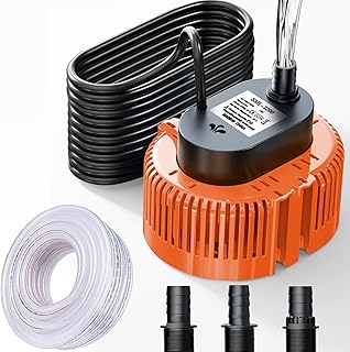 Pompe Submersible Pour Piscine, Cave, éTang, De Jardin, Pompe Piscine Avec Tuyau De Vidange Et CâBle D'Alimentation Extra Long De 25 Pieds, Pompe d'évacuation eaux claires (Orange)