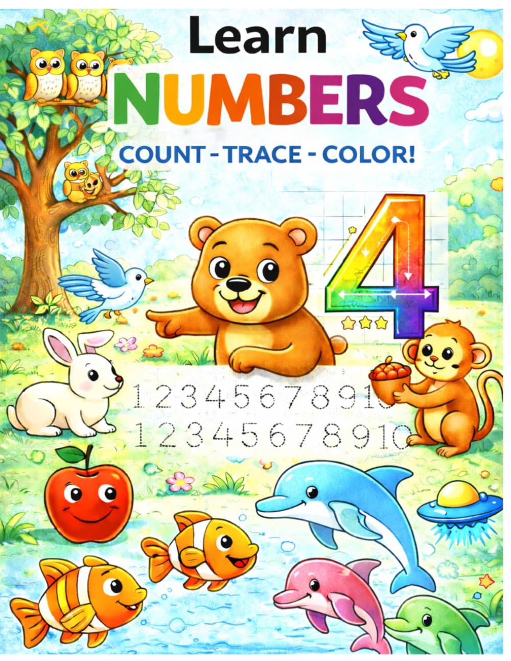 Learning numbers through play, a number workbook for children aged 3–5.