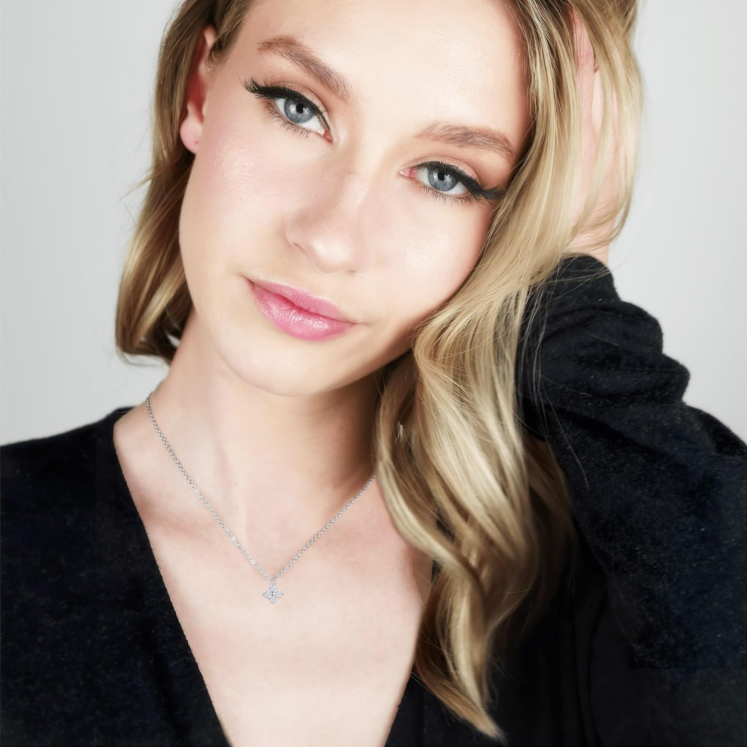 Dainty Clover Pendant Necklace for Women | 18K Gold Plated Lucky Four Leaf Jewelry | Cubic Zirconia Trendy Gifts for Her - Image 2