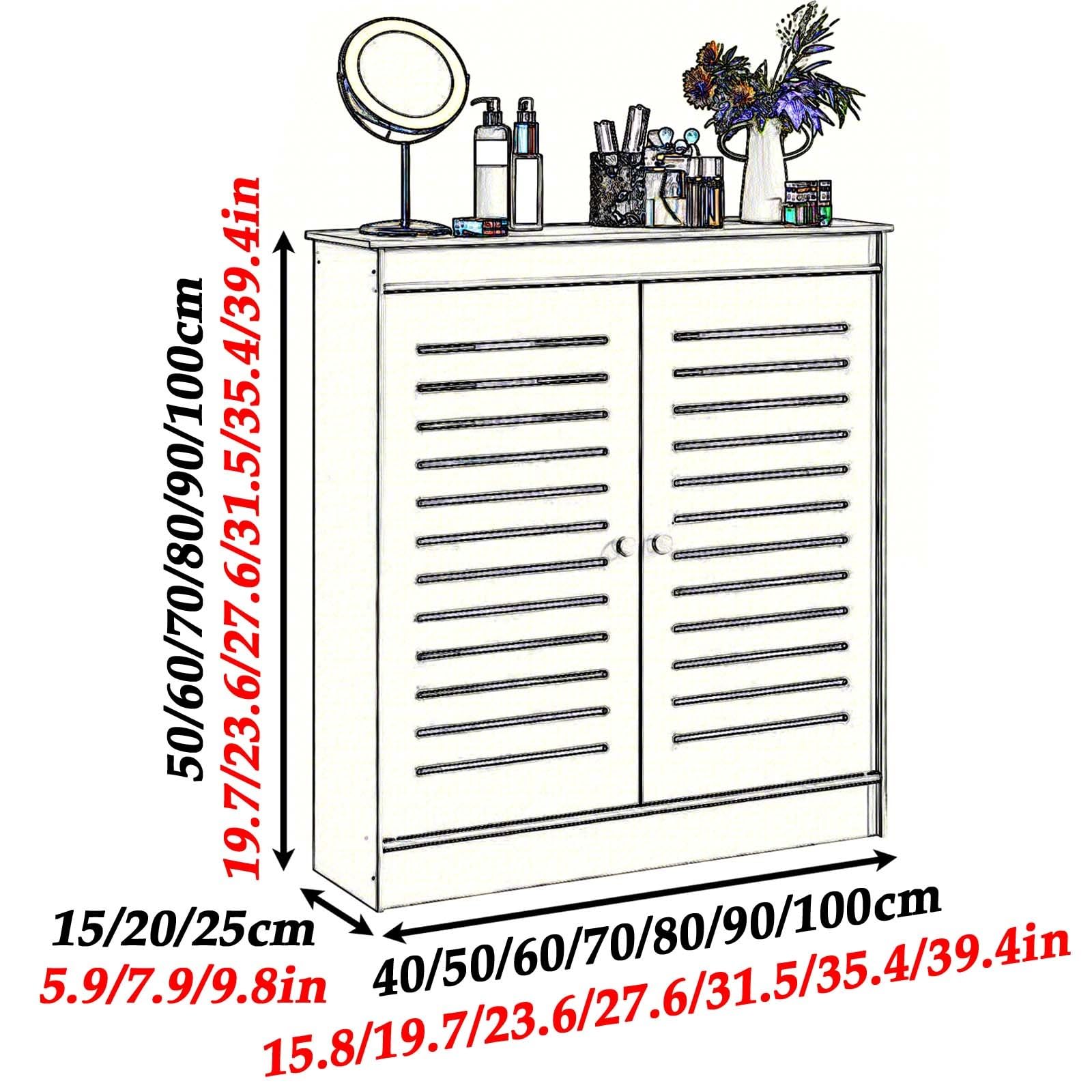 Cubre Radiadores Blancos con 2 Puertas Cubre Radiador Pequeño Cubreradiadores Modernos para el Cuarto de Baño, la Sala de Estar, Armario Decorativo para Calefacción(100x20x80cm)