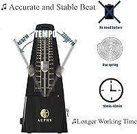 Vista 4 de Metrónomo mecánico con campana de acento, forma clásica, ritmo preciso, múltiples modos de ritmo, adecuado para piano, guitarra, batería, violín