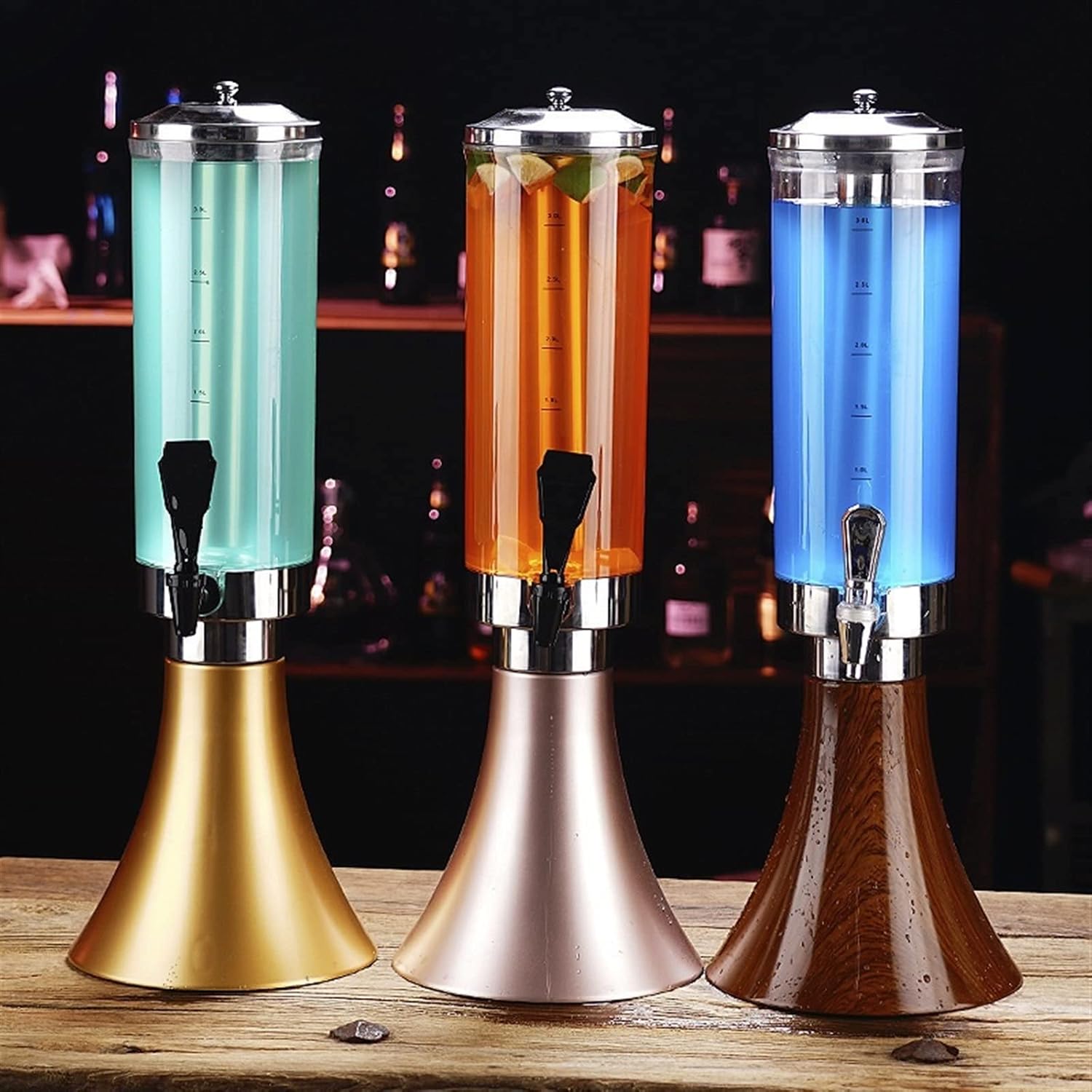 ビールタワーディスペンサー 3リットルビールタワーディスペンサー 卓上チラーおよび飲料ディスペンサー アイスチューブチルロッド付きビ