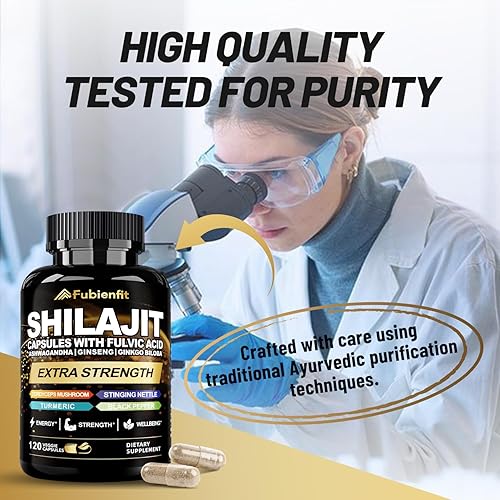 Miniatura 8 de Himalayan Shilajit para hombres, cápsulas orgánicas puras de Shilajit, con Ashwagandha, Ginkgo Biloba, apoyo inmunológico y energético, 120 cápsulas