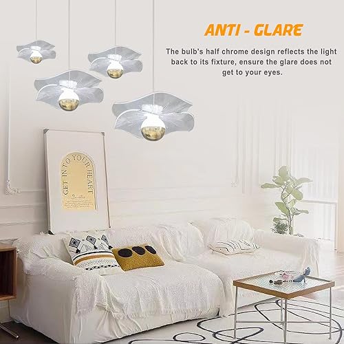 Miniatura 4 de Bombilla media dorada regulable, bombilla de luz de día de 5000 K, LED de 6 W (equivalente a 60 vatios), bombilla Edison vintage G25, antirreflejos,