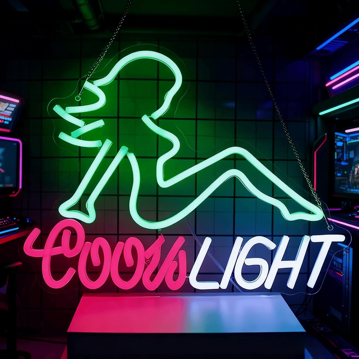 LED Lights for Bedroom,Led Art Wall Decorative,USB-Powered Neon Sign for Room Decor, Suitable for Man Cave,Game Room,Bar,Restaurant (NL222-Green)