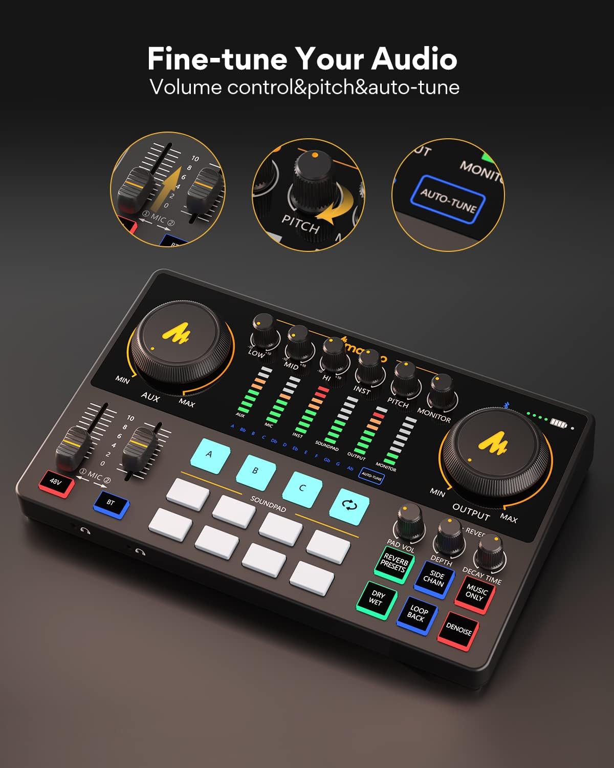 MAONO-MaonoCaster-Podcast Equipment Bundle for 2-includes All-in-one Audio Interface with Premium Mic Preamp, XLR Condenser Microphone, and 3.5MM Mic for Podcast Recording, Streaming, DJ (AME2 Duo)