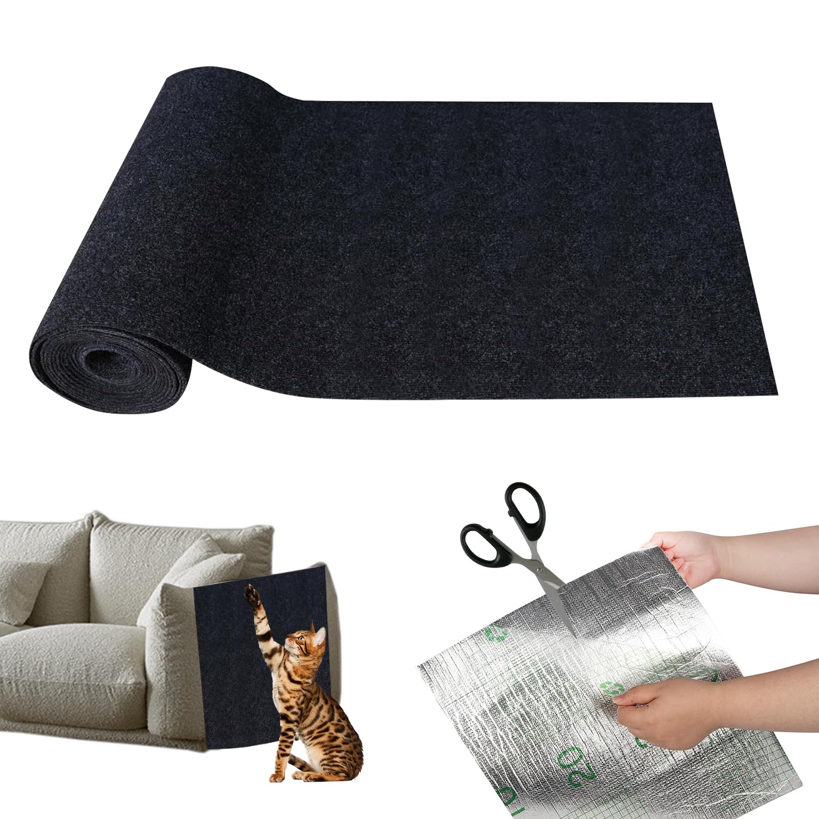 Cat Wall Scratching Mat, Scratch Protection, Sofa, Cat, DIY Cut to Size, Cat Scratching Mat, Self-Adhesive Scratching Mat, Cat Scratching Wall for Cats, Scratching Protection for Sofa, Couch, — image 1