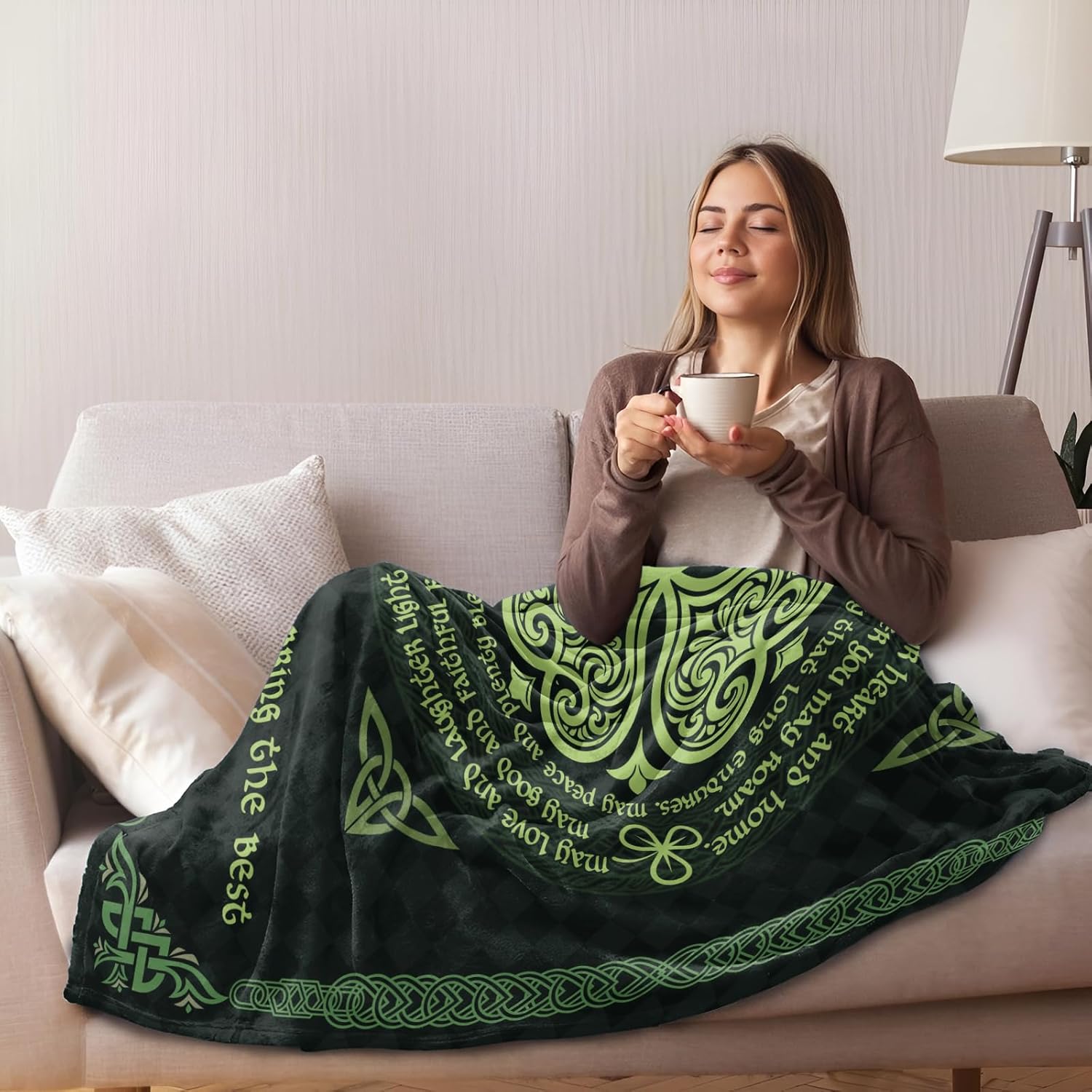 Irish Gifts for Women Men, Irish Blessing Gifts Blanket 80"x60", Ireland Gifts Present for Saint Patrick's Day Irishes Blankets and Throws Decorations