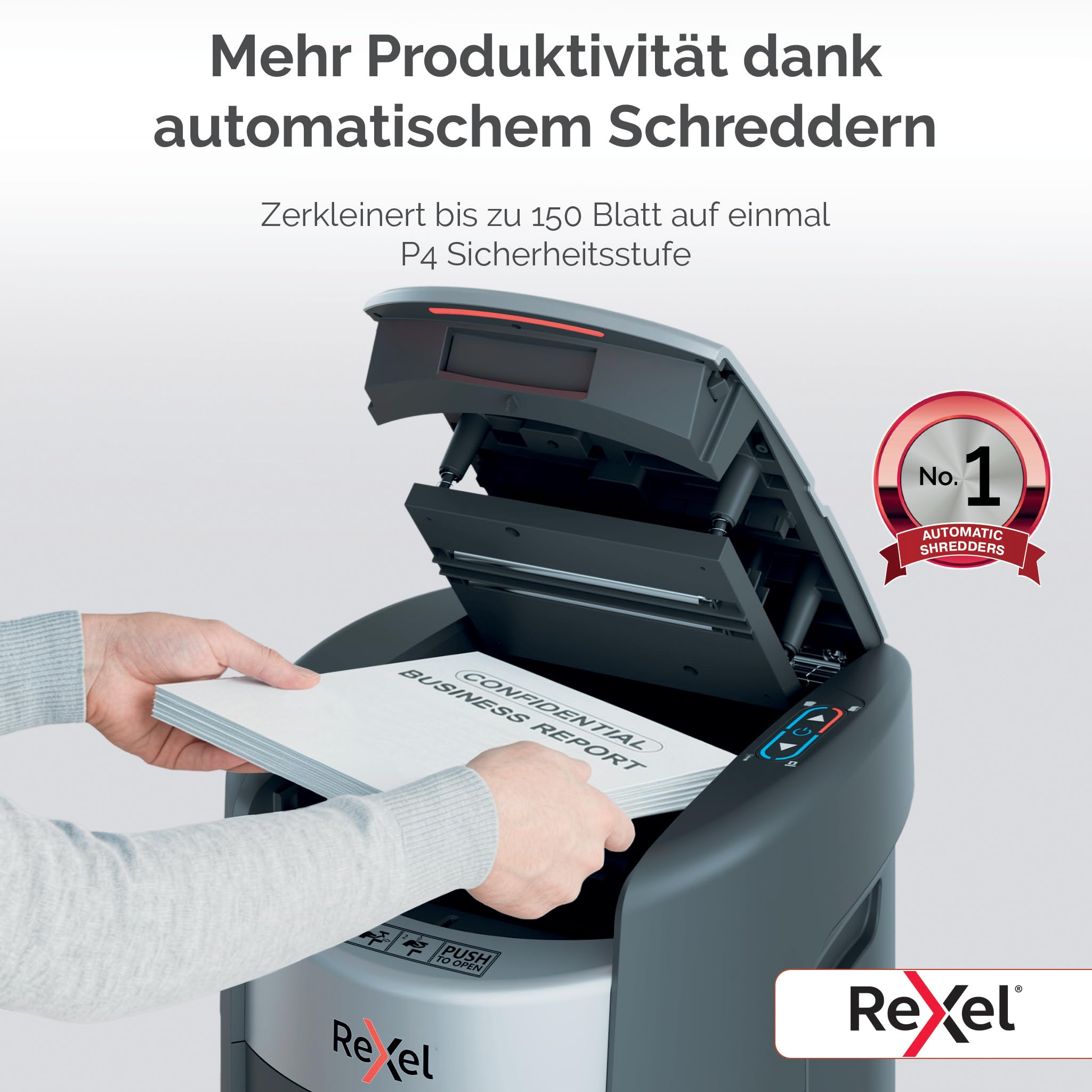 Rexel ShredMax AutoFeed+ 150X Aktenvernichter, 150 Blatt automatisch P4