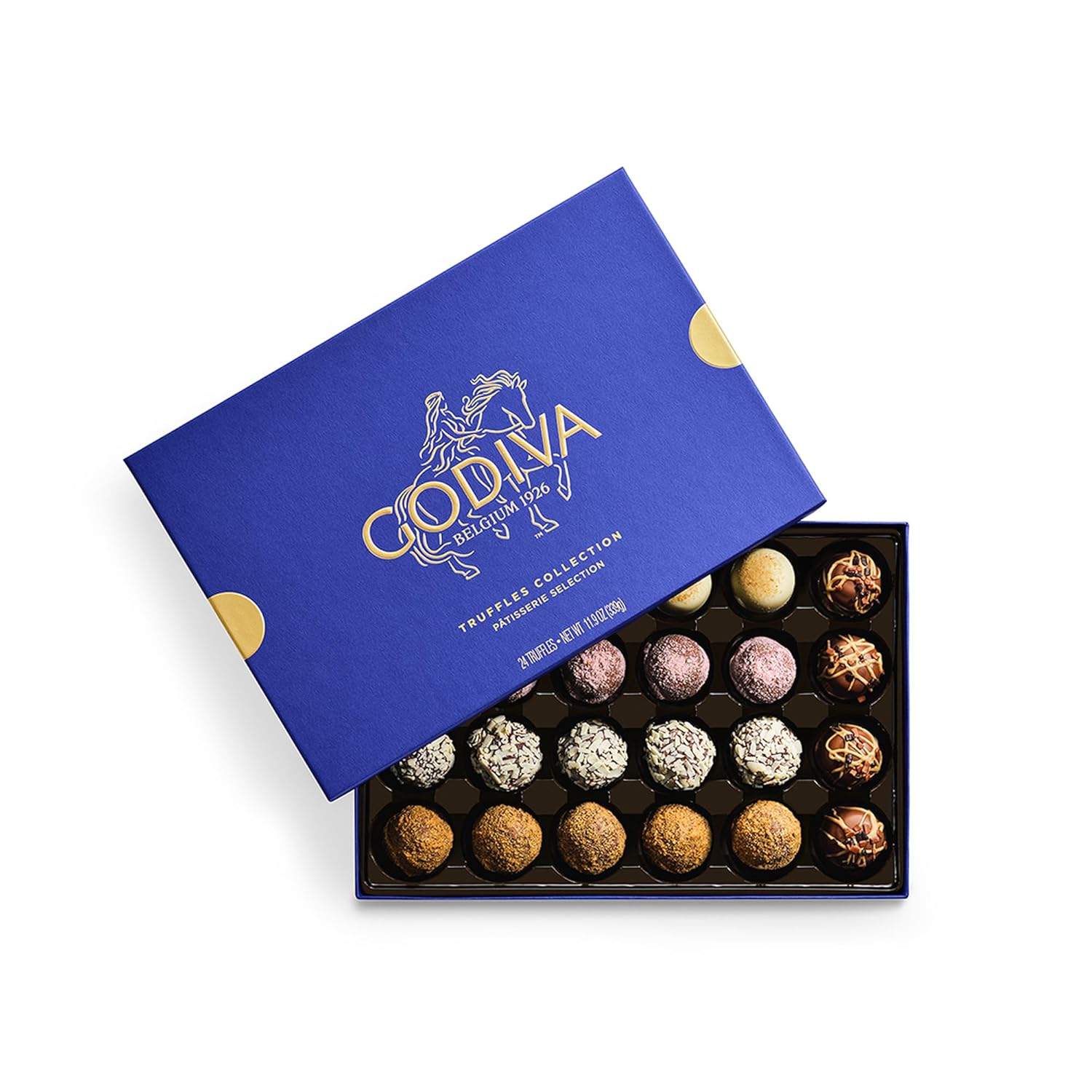 Godiva Patisserie Chocolate Truffle Gift Box, Belgian Dessert Chocolates with Ganache Center, Gourmet Gift for Birthdays, Holidays, Kosher, 24 Pc