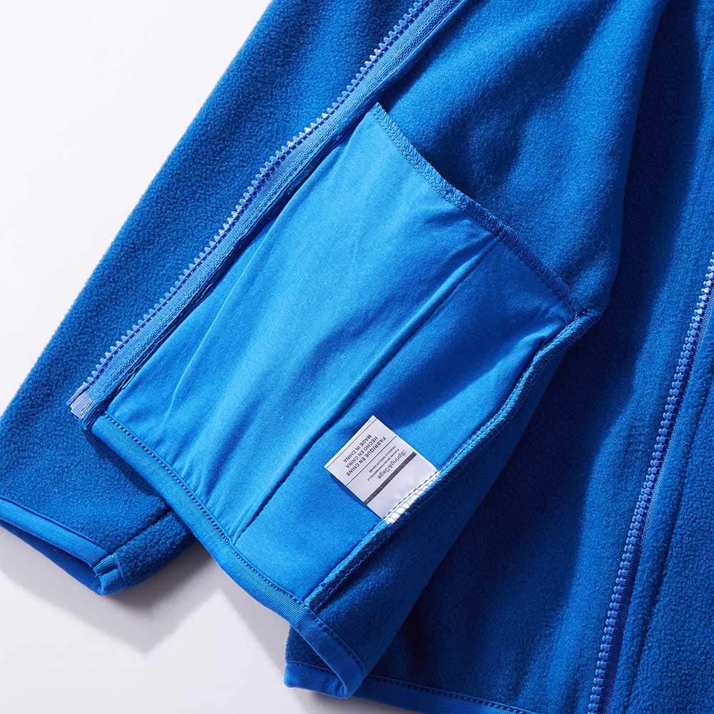 Spring&Gege Boys Full-Zip Polar Fleece Jacket Kids Solid School Uniform Outwear Jackets - Image 5