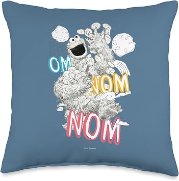 Sesame Street Cookie Monster Om Nom Throw Pillow