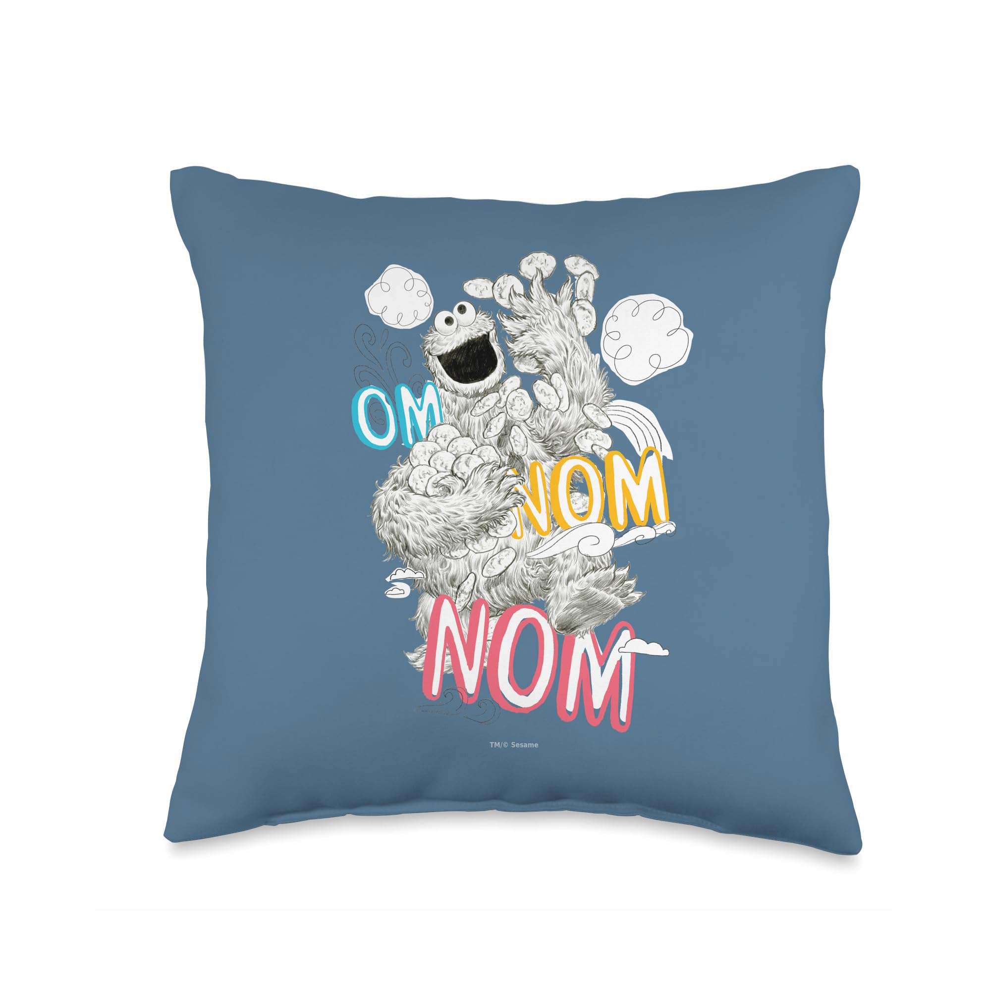 Coussin Cookie Monster Sesame Street 40x40cm multicolore pour décoration de chambre