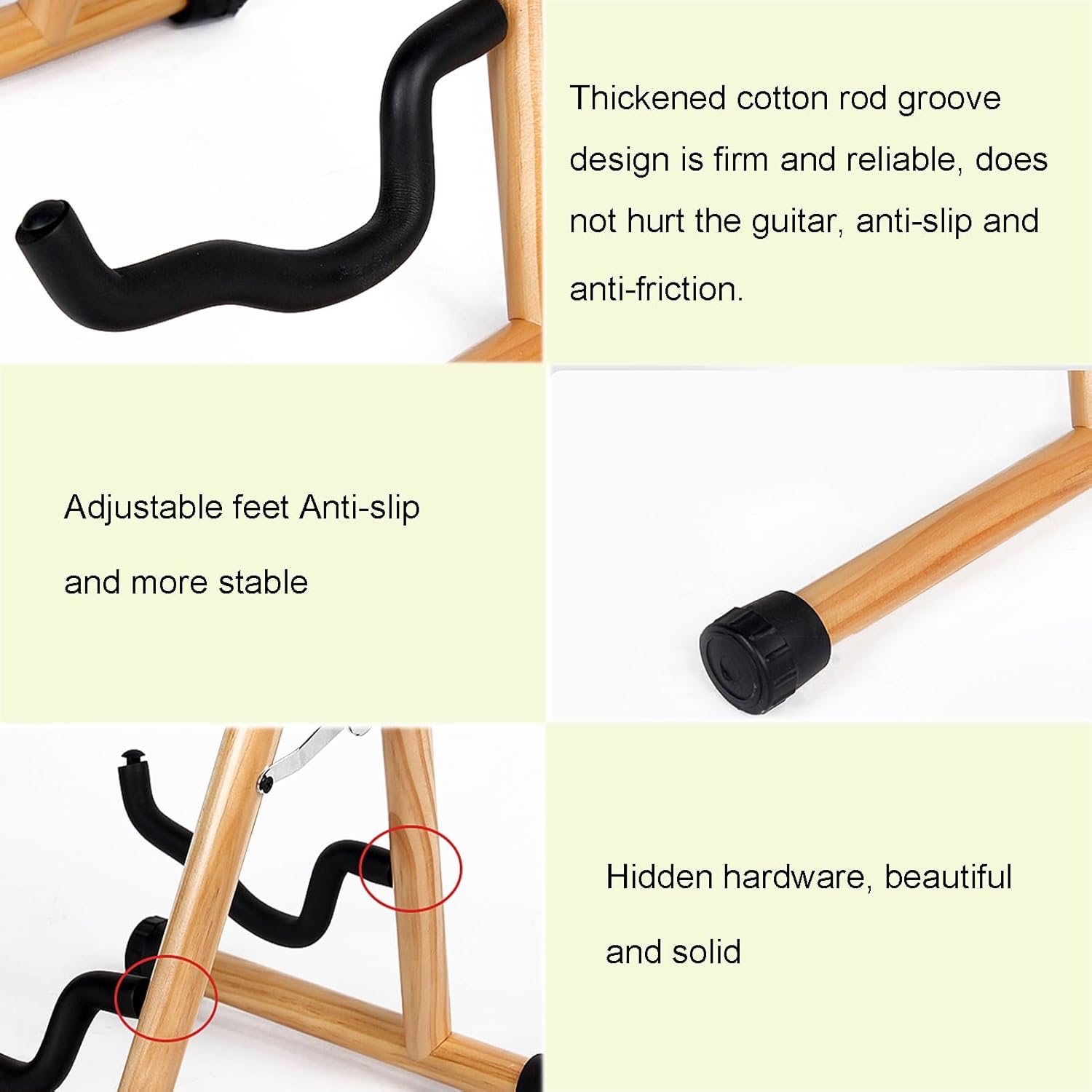 Acoustic Guitar Stand, Folding Universal Floor Guitar, Classical Travel Guitar Stand Adjust for Acoustic, Electric Guitar Easy to Carry (Color : Reddish Brown-A, Size : 30X30X38CM)