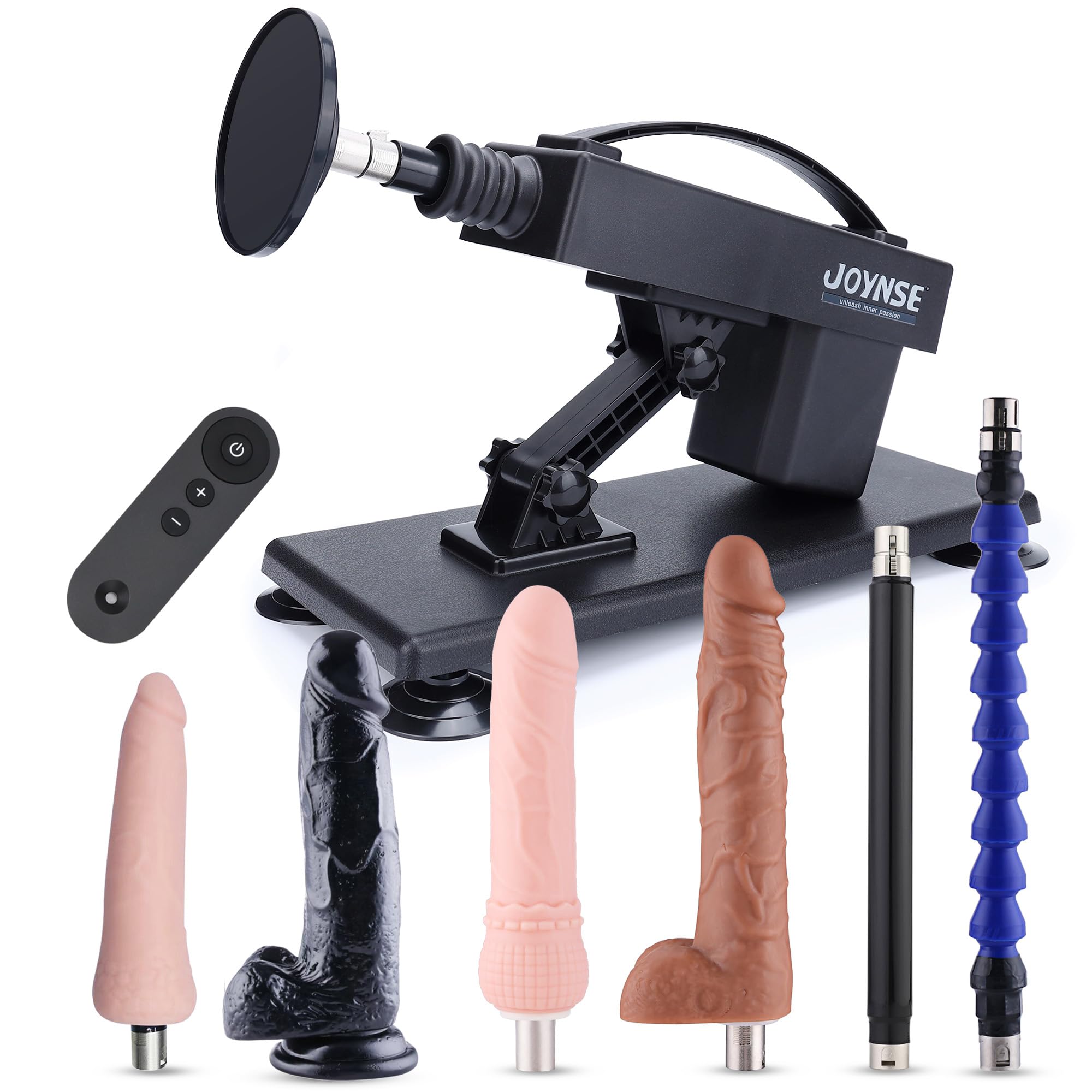 Máquina sexual con control remoto, máquina de amor automática con consolador y adaptador de ventosa, consoladores realistas, juguete sexual con conector 3XLR y 7 accesorios.